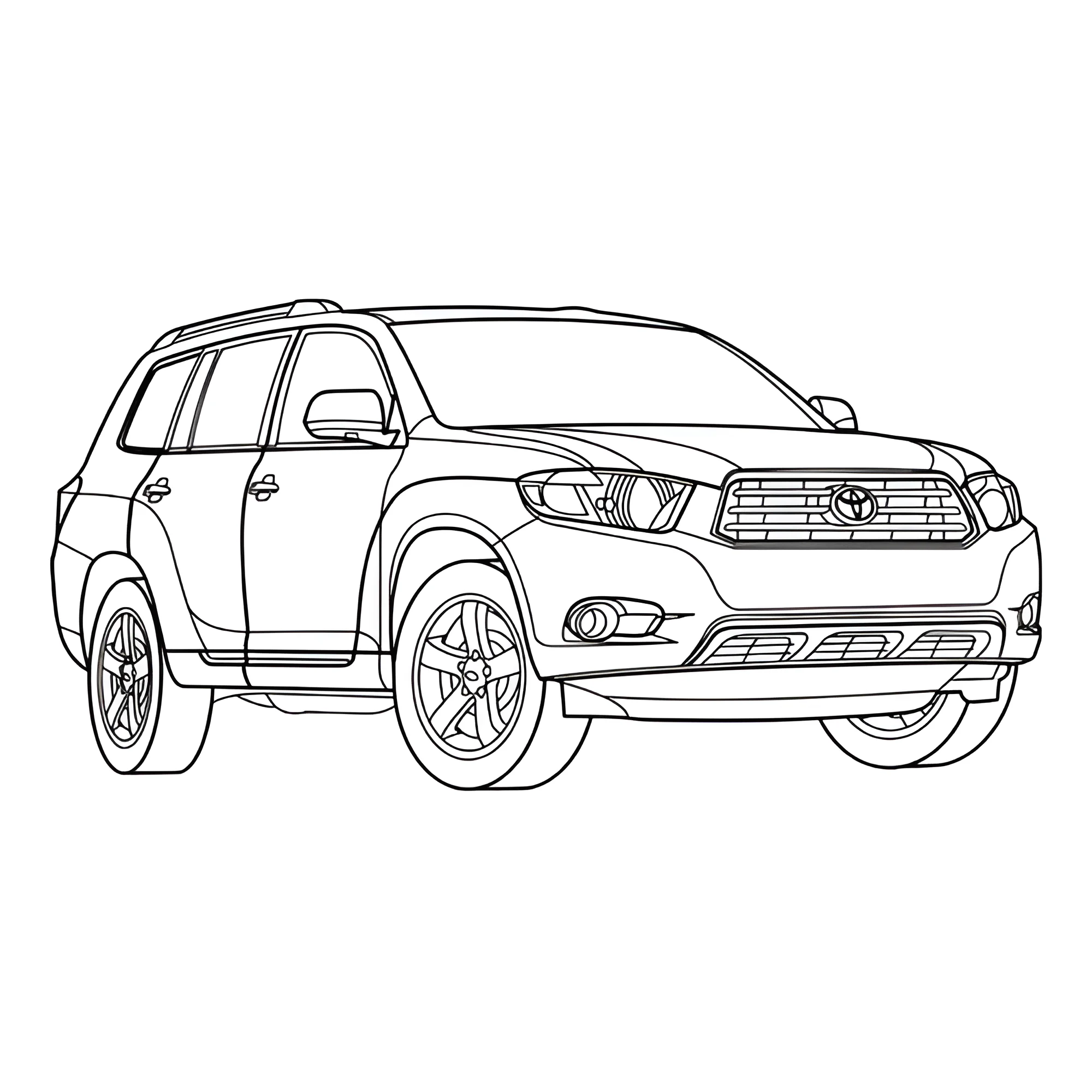 Тойота Хайлендер №4141. Раскраски машины по маркам. Тойота (Toyota).