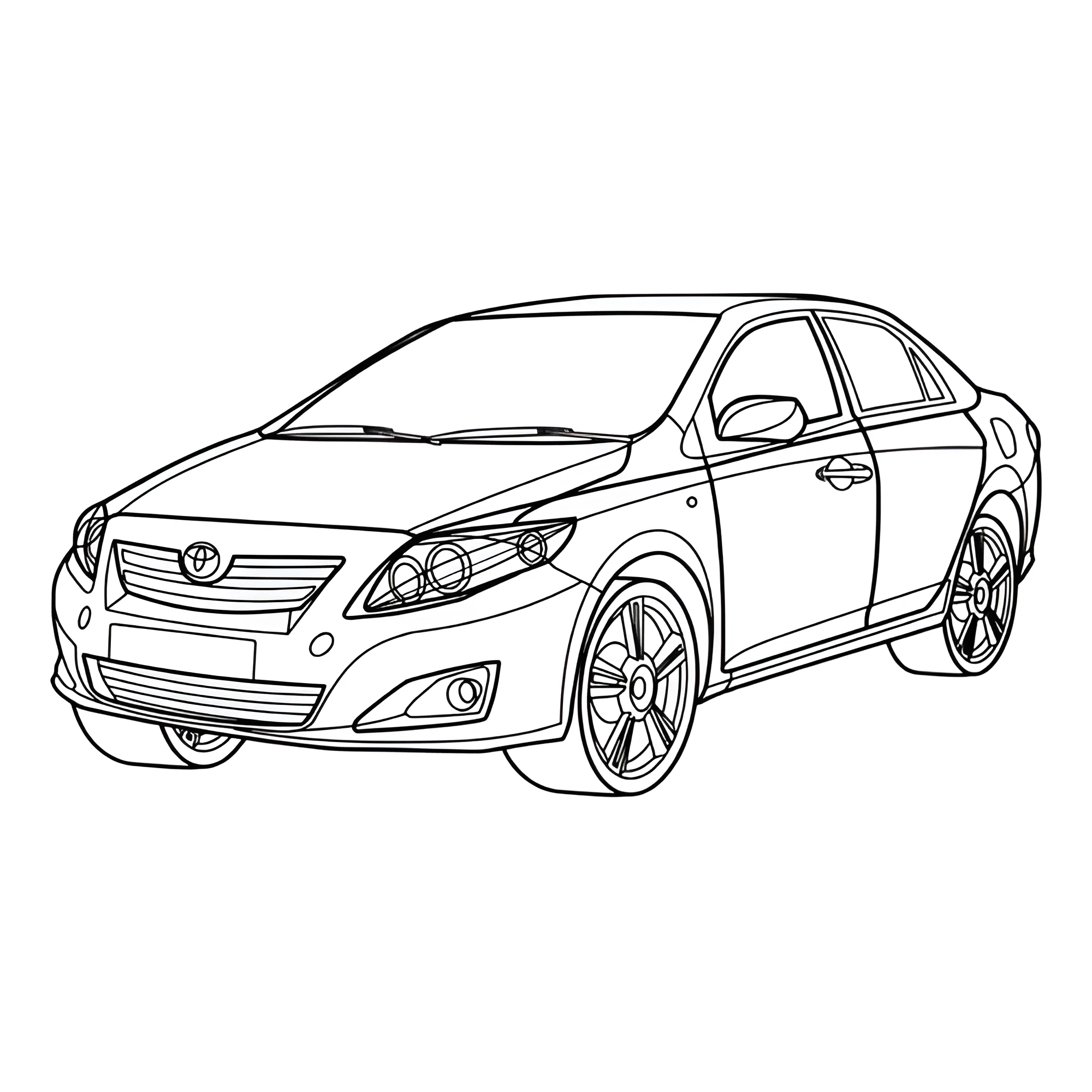 Тойота Королла №4139. Раскраски машины по маркам. Тойота (Toyota).