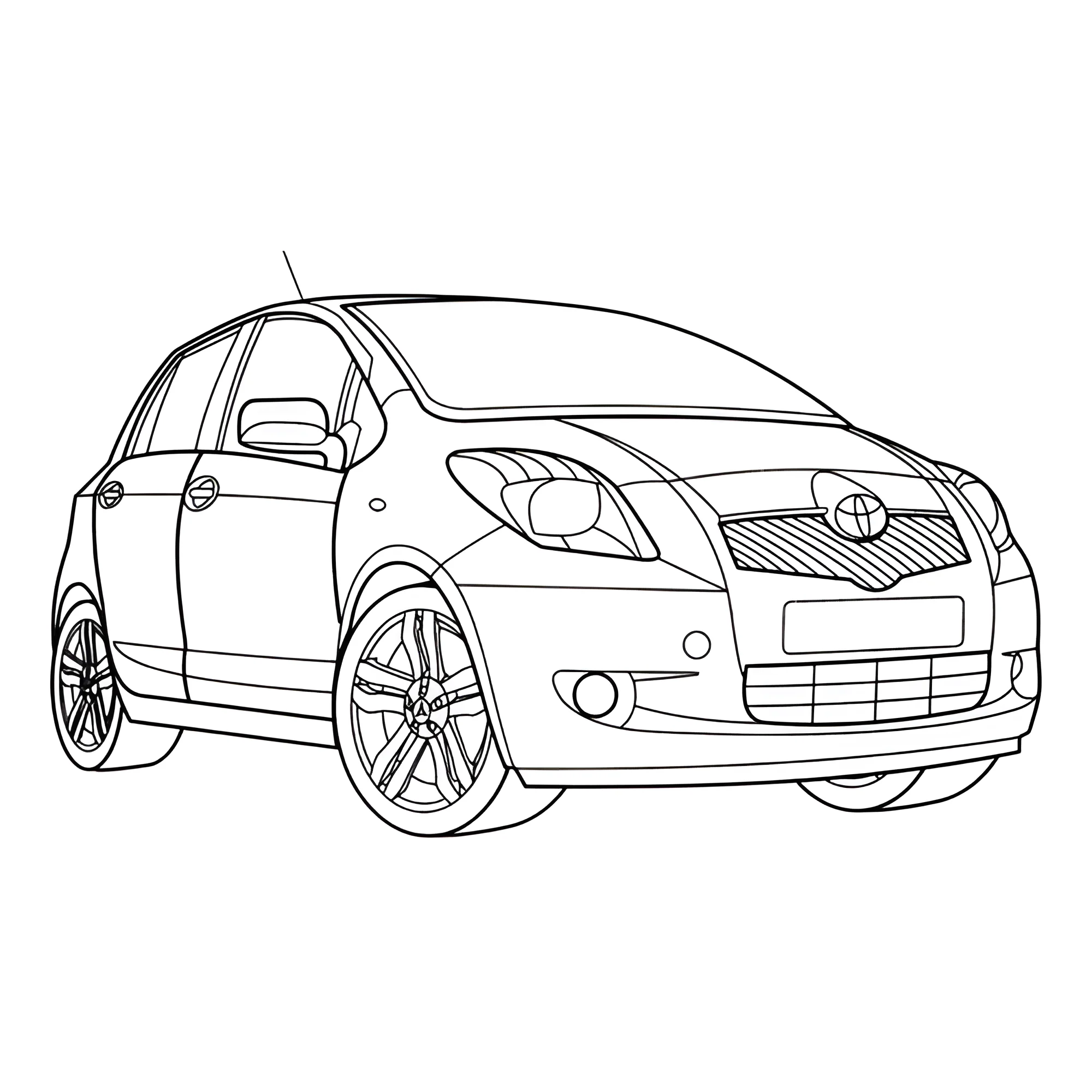 Тойота Ярис №4147. Раскраски машины по маркам. Тойота (Toyota).
