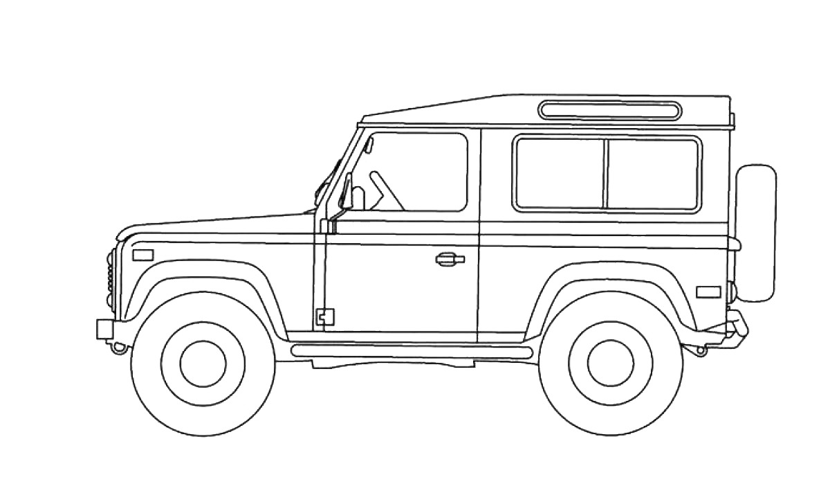 Внедорожник Land Rover для творчества №3559. Раскраски машины по маркам. УАЗ.