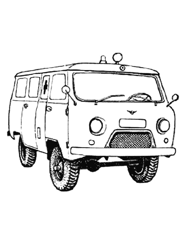 УАЗ-452 Буханка №3526. Раскраски машины по маркам. УАЗ.