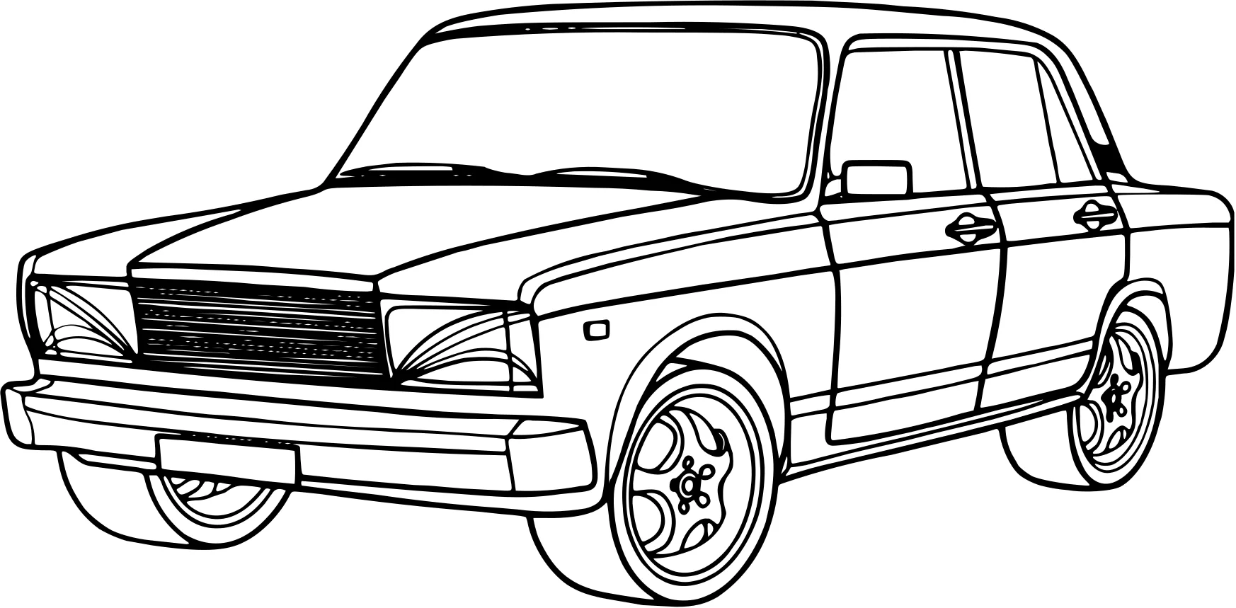 Раскраска ВАЗ 2107 Жигули LADA 2107 №3441. Раскраски машины по маркам. ВАЗ.
