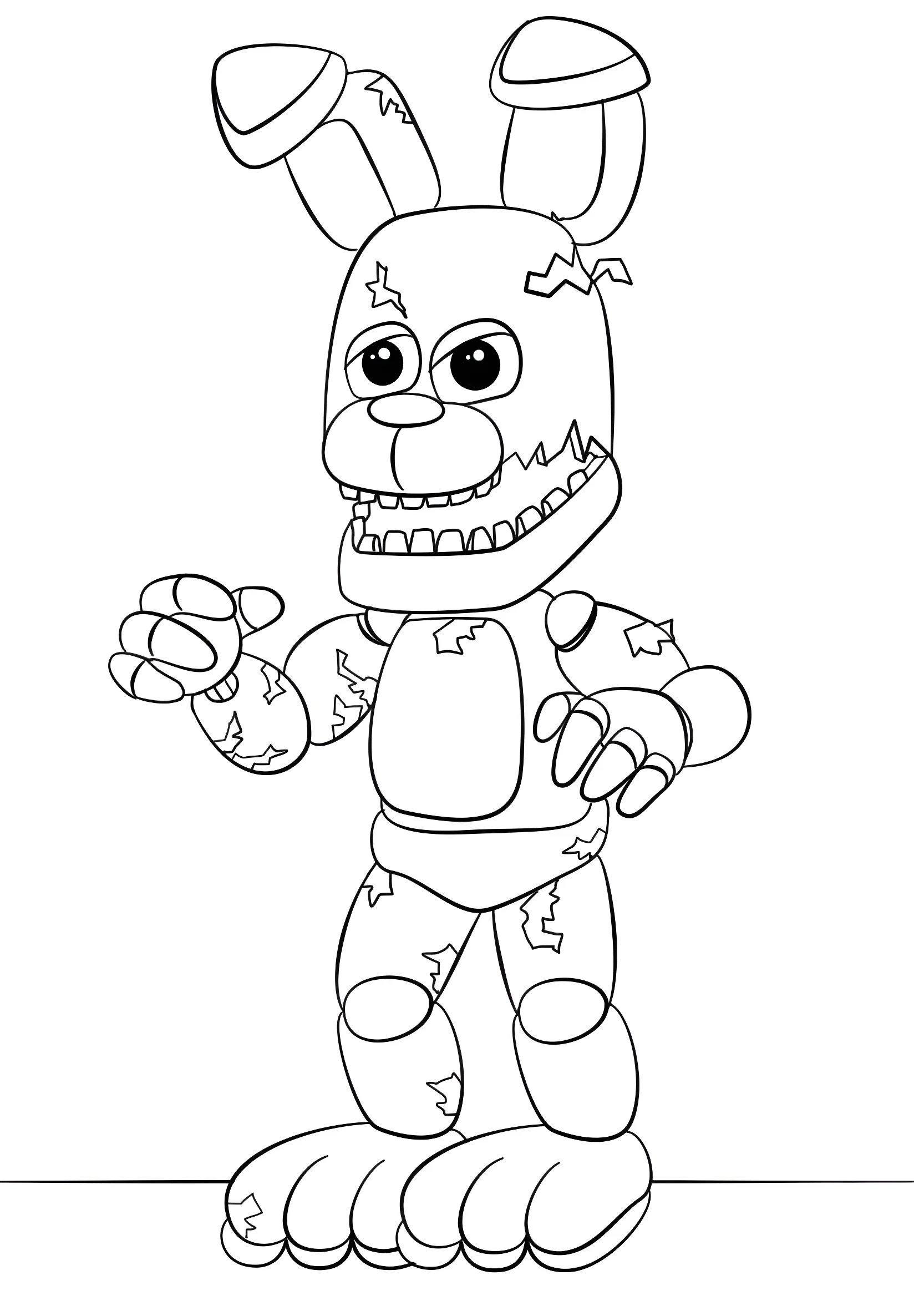Five Nights at Freddy Сине-фиолетовый кролик с красной бабочкой на шее, Зайчик №10436. Раскраски из мультиков. Аниматроники.