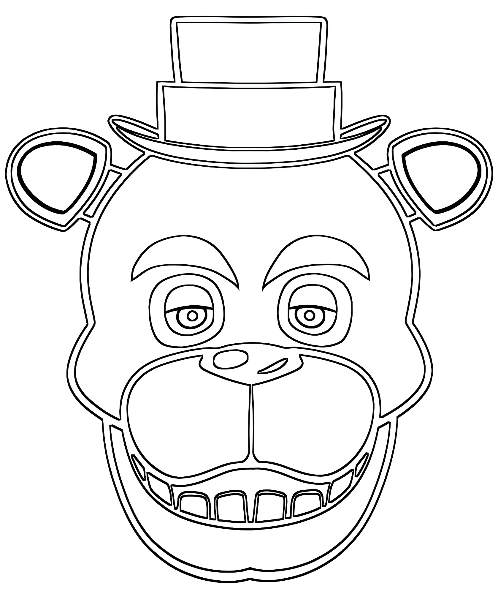 Freddy из мультфильма Аниматроники №10444. Раскраски из мультиков. Аниматроники.