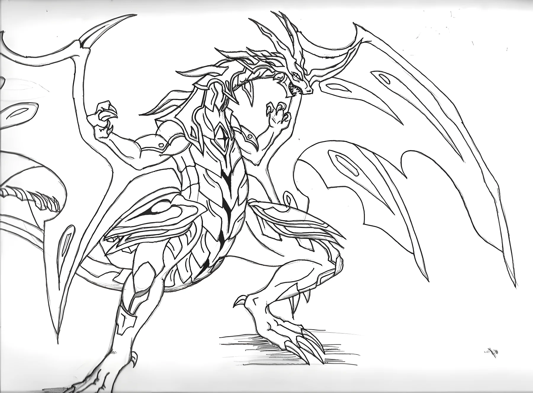 Дракон Bakugan готовится к бою №12210. Раскраски из мультиков. Бакуган.