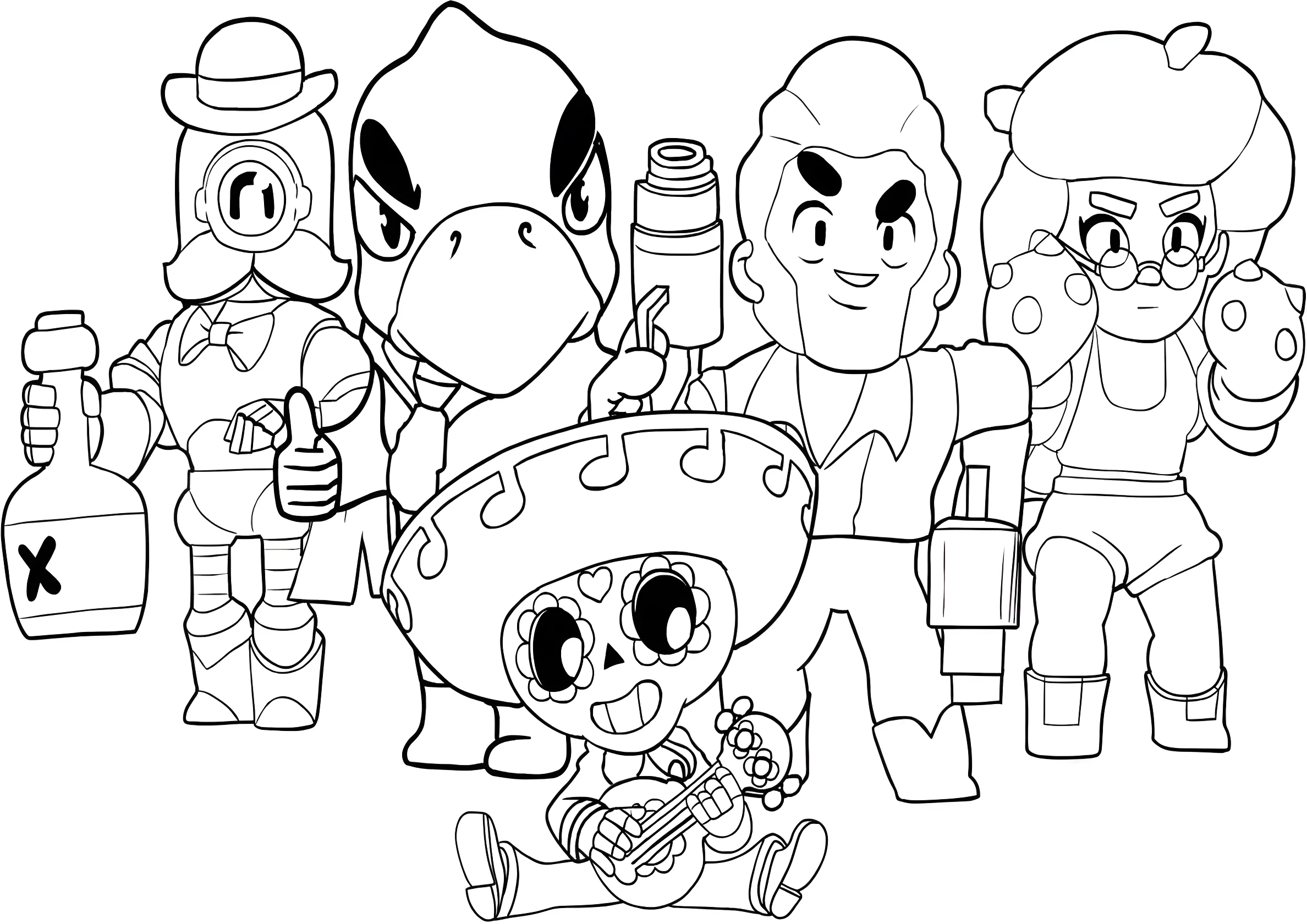 Brawl Stars: все герои №10529. Раскраски из мультиков. Бравл старс.