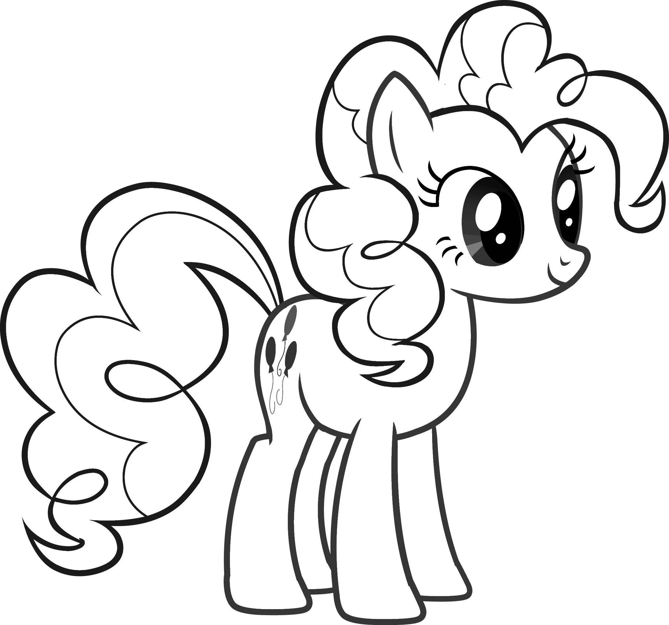 Пони Пинки Пай (Pinkie Pie) из мультсериала №13133. Раскраски из мультиков. Герои мультфильмов.