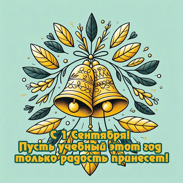 Картинка с поздравлением на 1 Сентября №2150. Открытки. Готовые открытки на 1 Сентября.