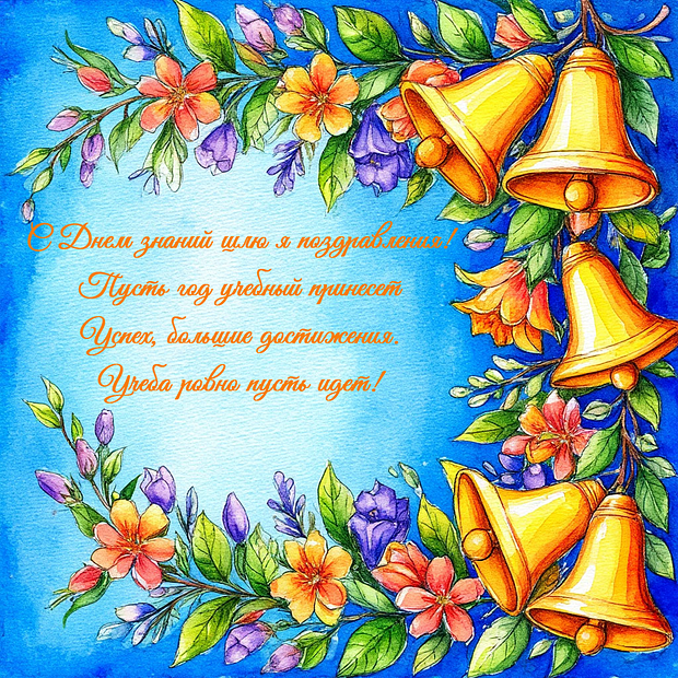 Открытка со стихами на День знаний №2153. Открытки. Готовые открытки на 1 Сентября.