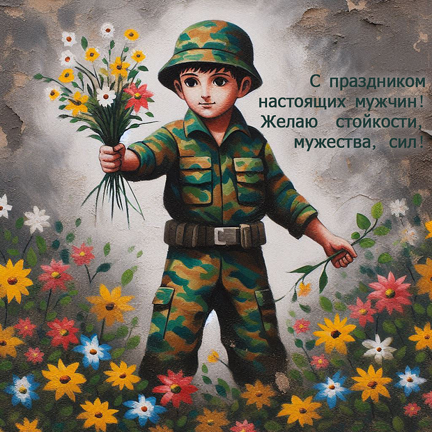 Открытка на День защитника Отечества №2422. Открытки. Готовые открытки на 23 февраля.
