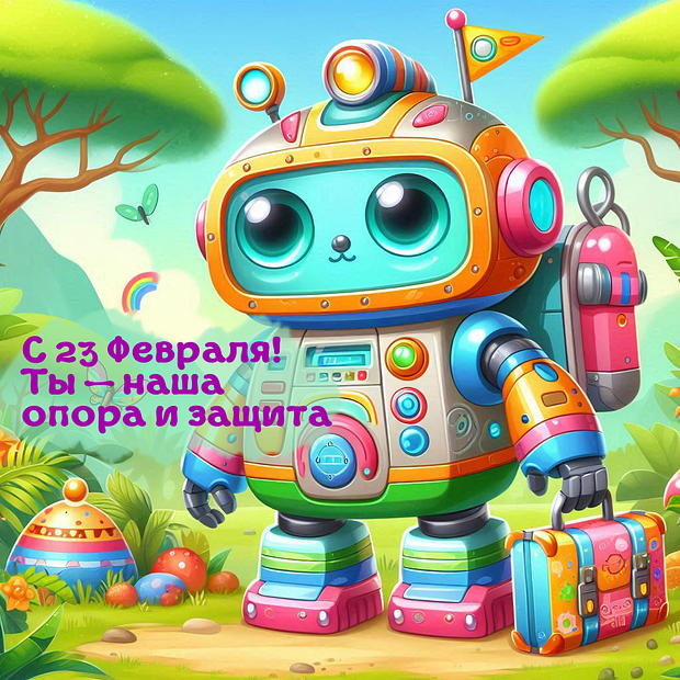 Открытка с поздравлением на 23 Февраля №2441. Открытки. Готовые открытки на 23 февраля.