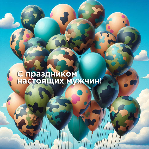 Открытка с поздравлением на 23 Февраля №2420. Открытки. Готовые открытки на 23 февраля.