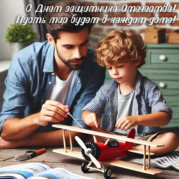 Поздравление с 23 Февраля в открытке №2427. Открытки. Готовые открытки на 23 февраля.