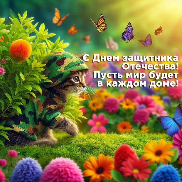 Поздравление с 23 Февраля в открытке №2442. Открытки. Готовые открытки на 23 февраля.