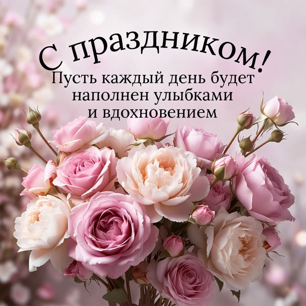 Открытка на 8 марта с текстом поздравления №1720. Открытки. Акварельные открытки на 8 марта.