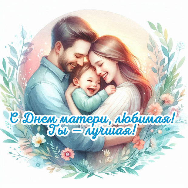 Красивая открытка на День матери №2412. Открытки. Готовые открытки на день матери.
