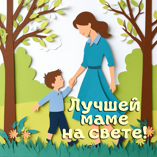 Открытка для мамы на День матери №2406. Открытки. Готовые открытки на день матери.