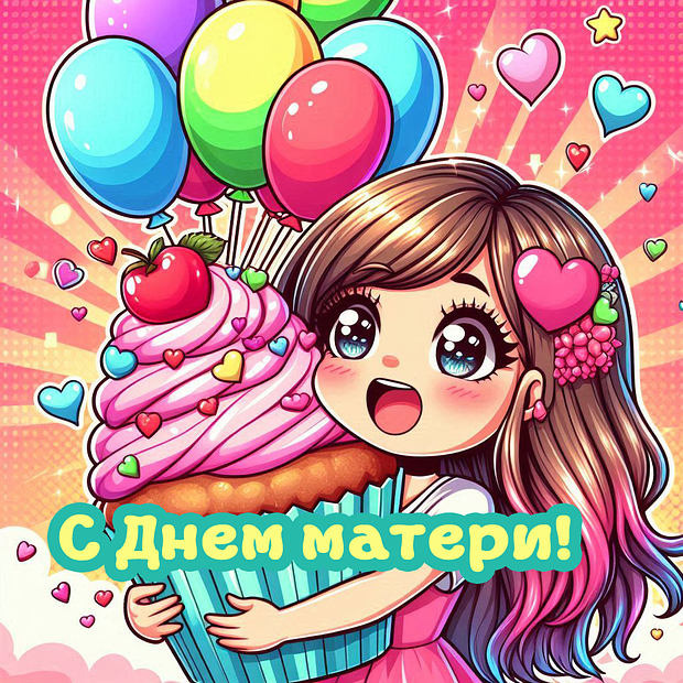 Открытка с Днем матери от дочери №2408. Открытки. Готовые открытки на день матери.