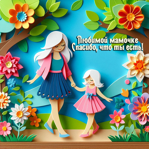 Открытка с поздравлением с Днем матери №2409. Открытки. Готовые открытки на день матери.