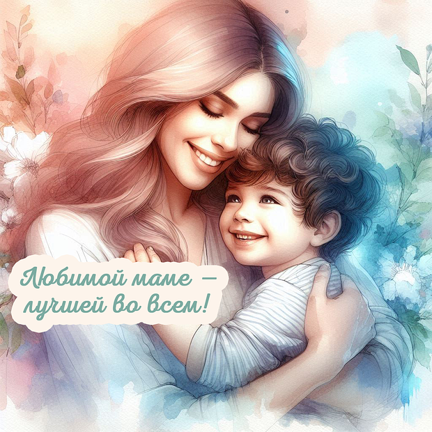 Открытка с пожеланием ко Дню матери №2402. Открытки. Готовые открытки на день матери.