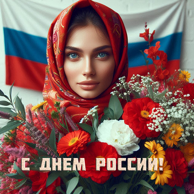 Красивая картинка на День России №2369. Открытки. Готовые открытки на день России.