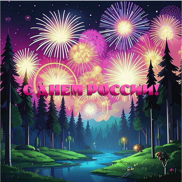 Красивая картинка на День России №2394. Открытки. Готовые открытки на день России.