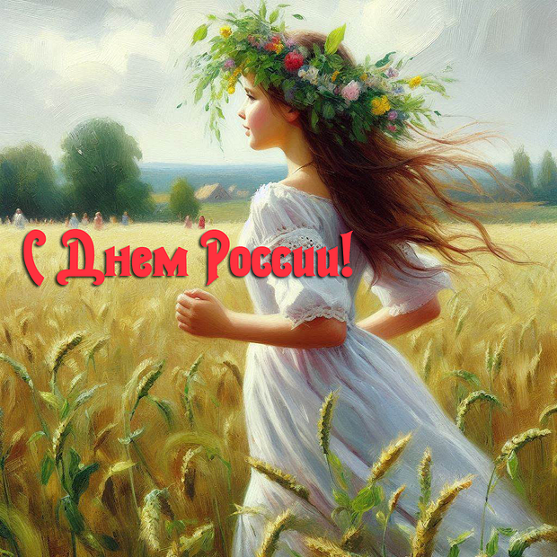 Красивая открытка на День России №2385. Открытки. Готовые открытки на день России.