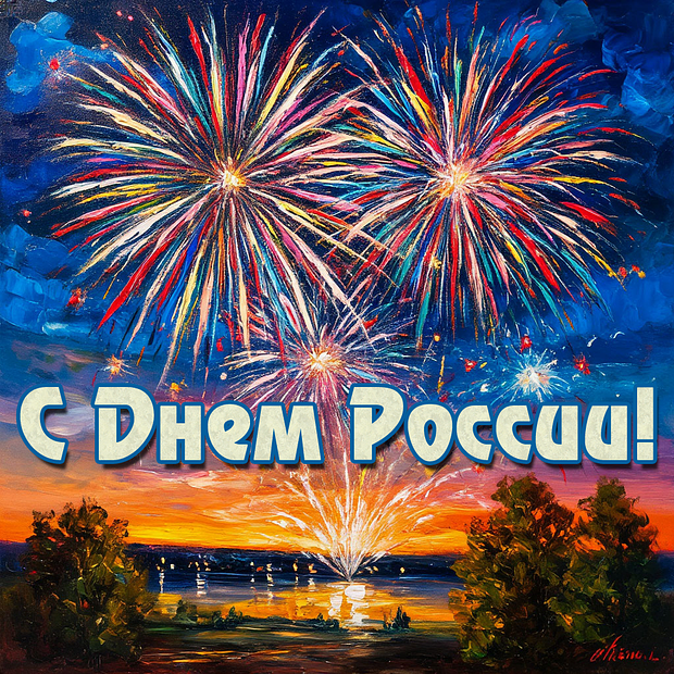 Красивая открытка на День России №2392. Открытки. Готовые открытки на день России.
