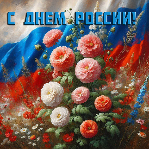 Открытка для близких на День России №2388. Открытки. Готовые открытки на день России.