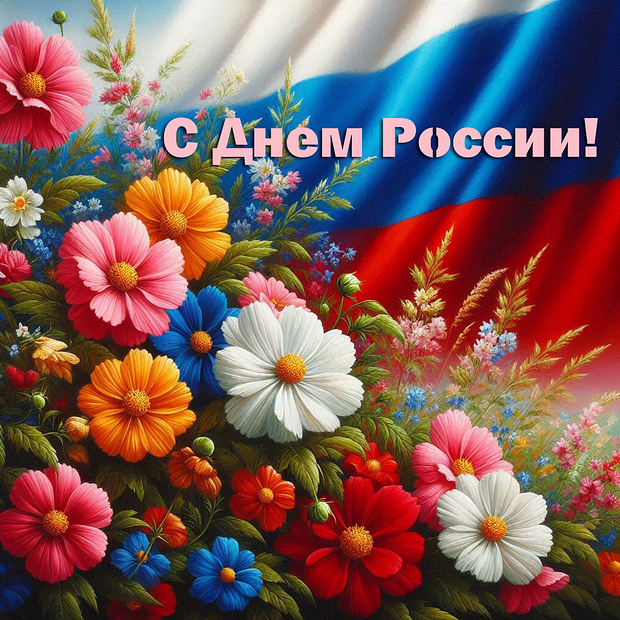 Открытка на День России, чтобы отправить близким №2382. Открытки. Готовые открытки на день России.