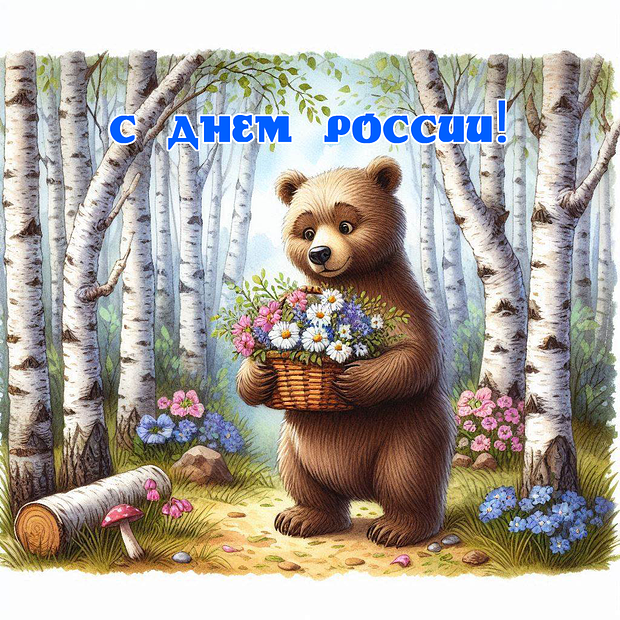 Открытка на День России, чтобы отправить близким №2376. Открытки. Готовые открытки на день России.