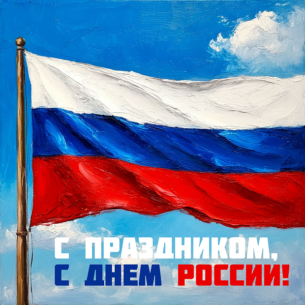 Патриотическая открытка на День России №2368. Открытки. Готовые открытки на день России.