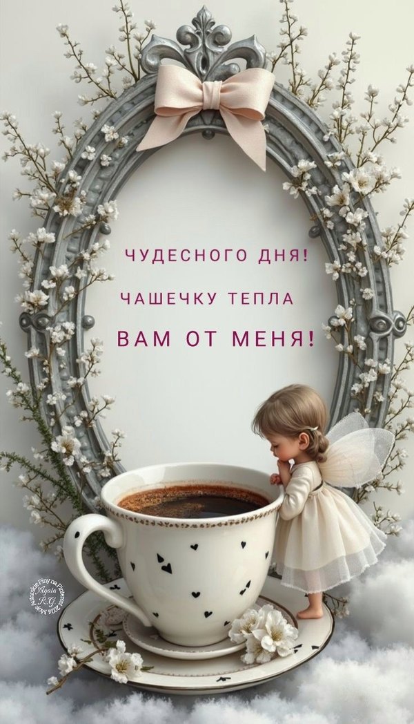 Чудесного дня. Чашечку тепла вам от меня. Открытки Хорошего дня №1173. Открытки. Готовые открытки хорошего дня.