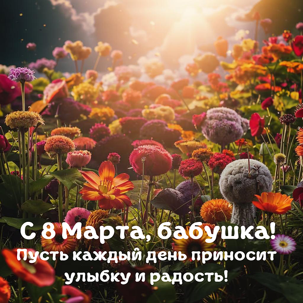 Открытка на 8 Марта бабушке №1854. Открытки. Готовые открытки с 8 марта.