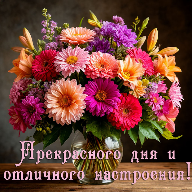 Картинка с душевным пожеланием хорошего дня №2037. Открытки. Готовые открытки хорошего дня.
