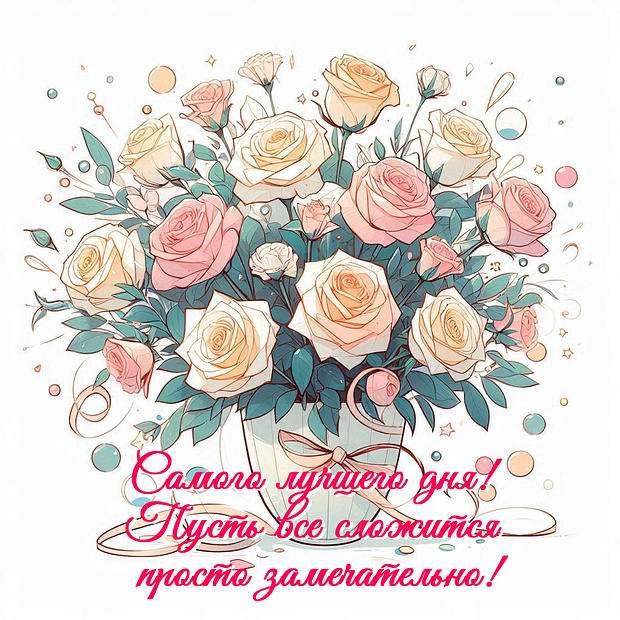 Открытка с теплыми пожеланиями хорошего дня №2076. Открытки. Готовые открытки хорошего дня.