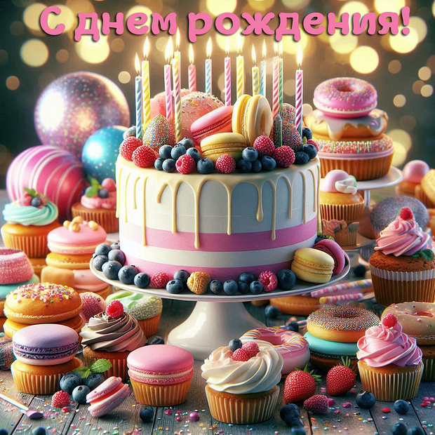 Оригинальная открытка на день рождения девушке №1861. Открытки. Поздравительные открытки на День рождения.