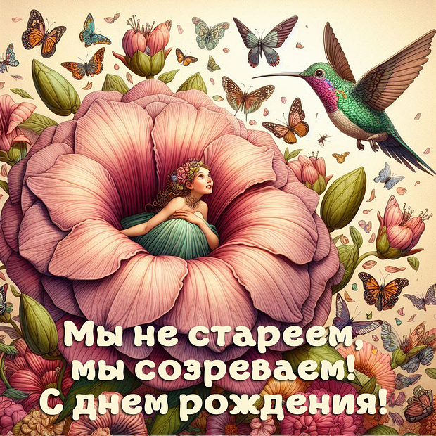 Смешная картинка на день рождения девушке №1887. Открытки. Поздравительные открытки на День рождения.