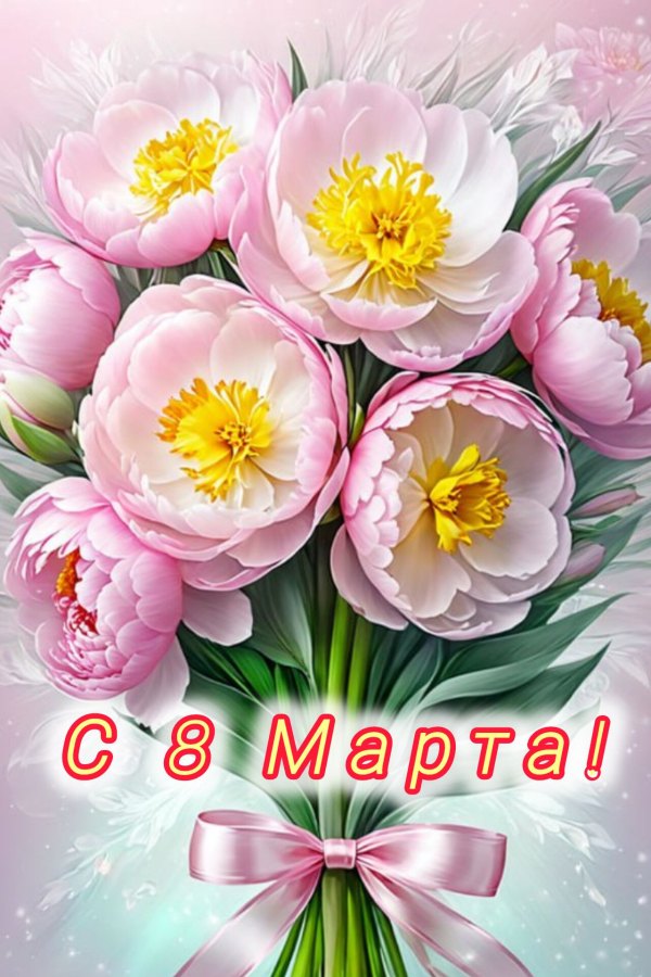 Букет цветов С 8 марта открытка Красивые открытки С 8 марта №815. Открытки. Готовые открытки с 8 марта.