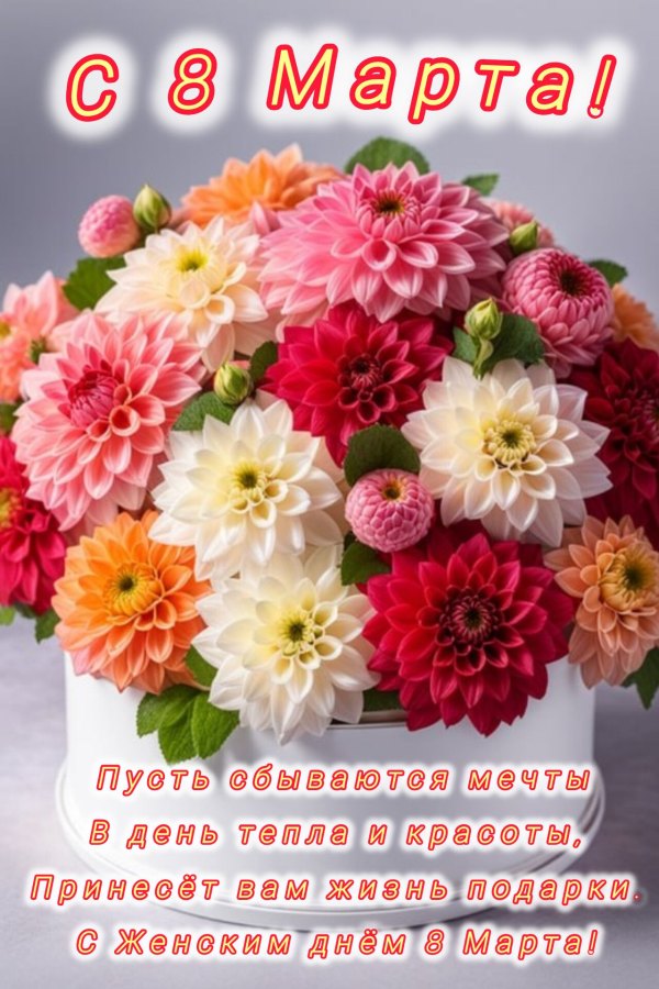 Поздравление С 8 марта Красивые открытки С 8 марта №819. Открытки. Готовые открытки с 8 марта.