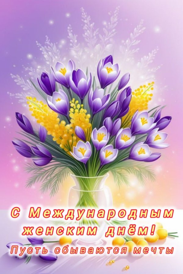 С международным женским днем. Пусть сбываются мечты. Красивые открытки С 8 марта №812. Открытки. Готовые открытки с 8 марта.