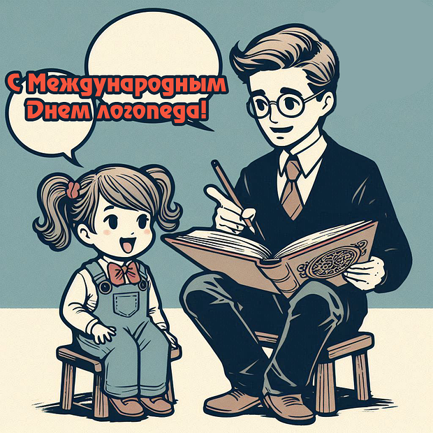 Красивая открытка на День логопеда №2181. Открытки. Готовые открытки с днем логопеда.