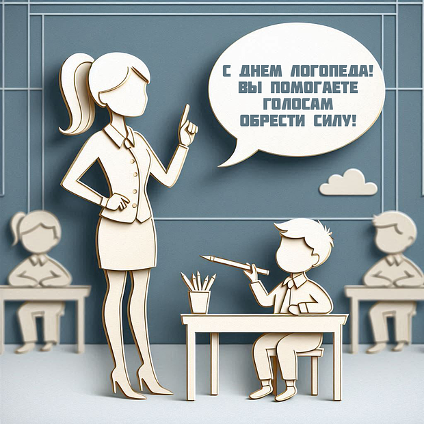 Открытка на День логопеда с теплыми словами №2195. Открытки. Готовые открытки с днем логопеда.