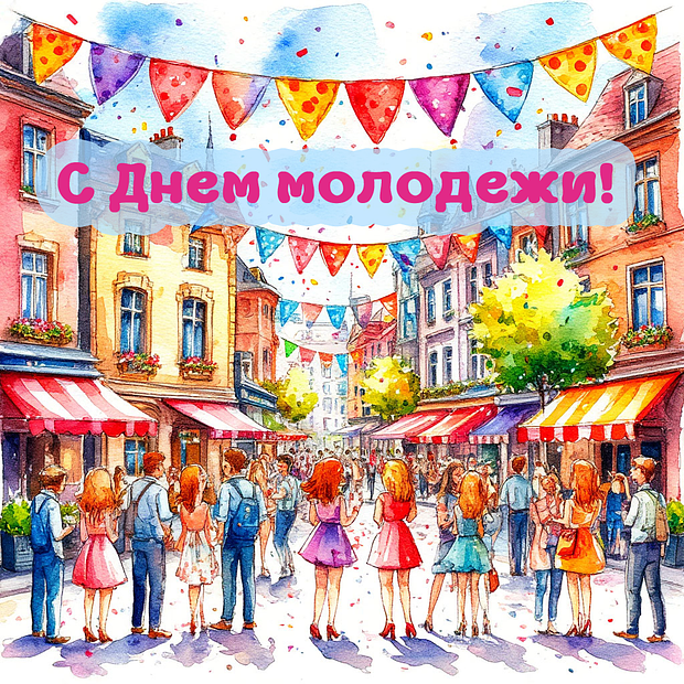 Красивая картинка на День молодежи №2311. Открытки. Готовые открытки с днем молодежи.