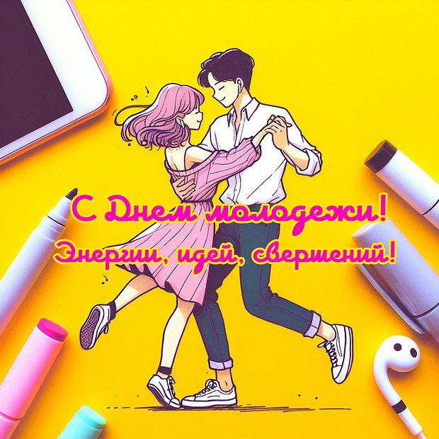 Красивая картинка на День молодежи №2320. Открытки. Готовые открытки с днем молодежи.