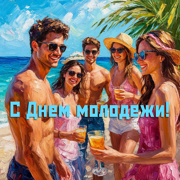 Красивая картинка на День молодежи №2303. Открытки. Готовые открытки с днем молодежи.