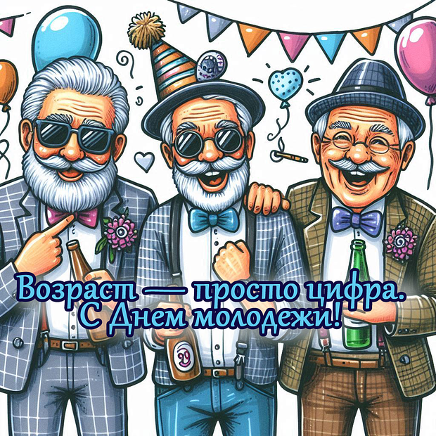 Оригинальная открытка на День молодежи №2335. Открытки. Готовые открытки с днем молодежи.