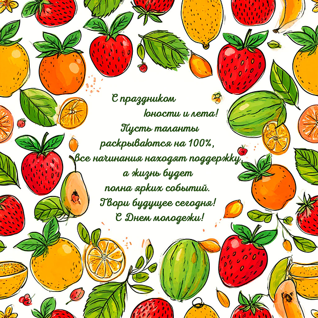 Открытка с поздравлением с Днем молодежи №2324. Открытки. Готовые открытки с днем молодежи.