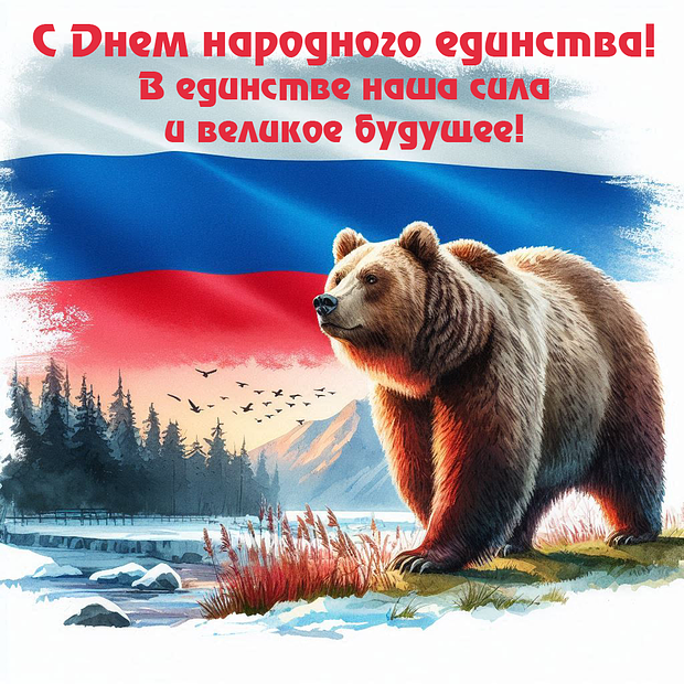 Красивая открытка на День народного единства №2268. Открытки. Готовые открытки с днем народного единства.