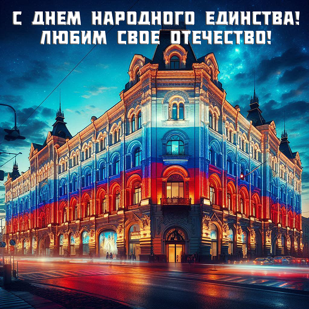 Открытка на День народного единства с теплыми словами №2270. Открытки. Готовые открытки с днем народного единства.